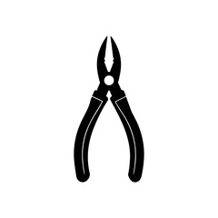 black silhouette of a pair of needle nose pliers  