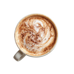 Overhead View of a Cup of Cappuccino with Cinnamon Sprinkle