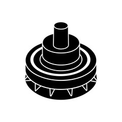 black silhouette of a rotary potentiometer with a 