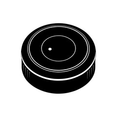 black silhouette of a round piezo buzzer  top down