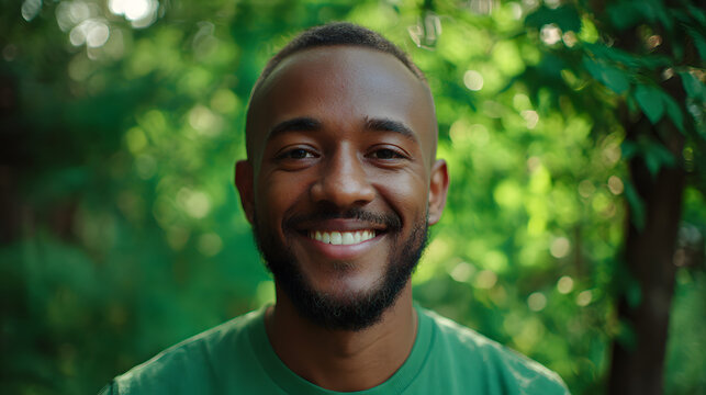 happy smiling man on green background