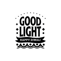 Obraz premium Elegant Happy Diwali Greetings with Decorative Elements in Black and White for Festive Celebrations and Spiritual Warmth during the Festival of Lights