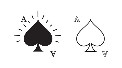 Ace of spades card suit with transparent background