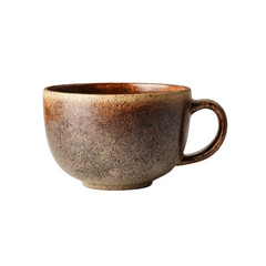 Rustic Brown and Beige Ceramic Mug, Earthenware Teacup, Coffee Cup, Large Capacity