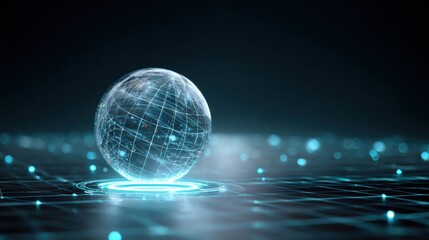 glowing globe digital network sphere