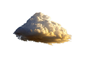 Dramatic cumulus cloud isolated on black background, Isolated On Transparent Background