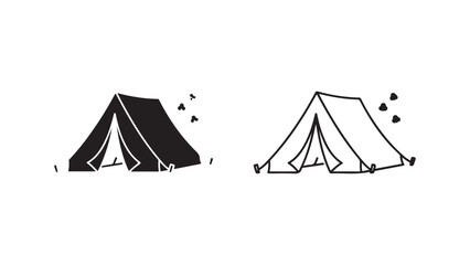 Camping tent icon with transparent background © Agung