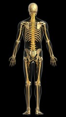 x-default Human Skeleton with Nervous System Posterior View