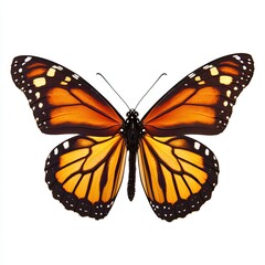 Fototapeta premium Monarch butterfly, wings spread, orange and black