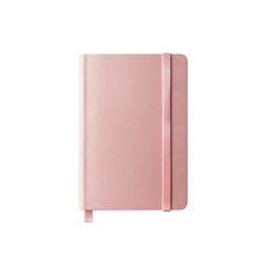 Elegant Rose Gold Notebook Mockup Closed, Top View