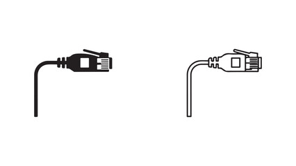 Network cable connector icon with transparent background