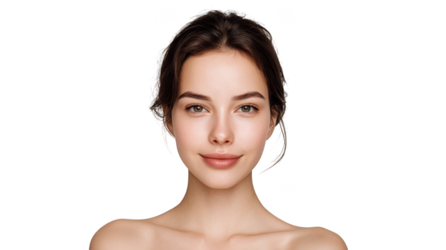 Captivating studio portrait of a beautiful and graceful young woman wearing a vibrant pink shirt her gentle expression conveying a sense of calm and quiet confidence. - Powered by Adobe