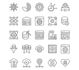 Data Analytics Line Vector Icons