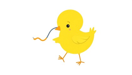Cute yellow chick cartoon illustration