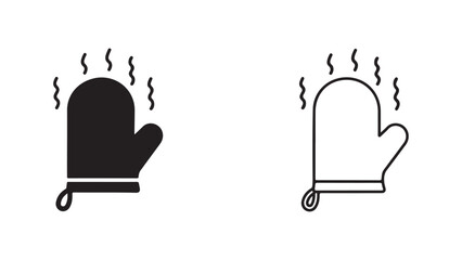 Oven mitt icon with transparent background