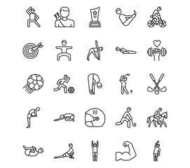 Physical Fitness Line Vector Icons