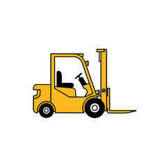 Simple Yellow Forklift Truck Illustration
