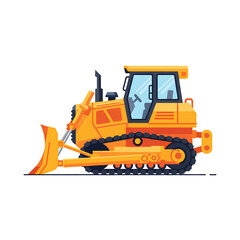 Powerful Bulldozer Construction Vehicle Illustration