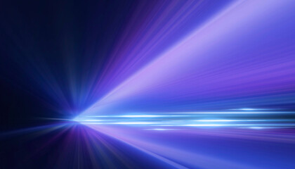 Fototapeta premium Moving fast neon laser beams of light, rays glowing in the dark.