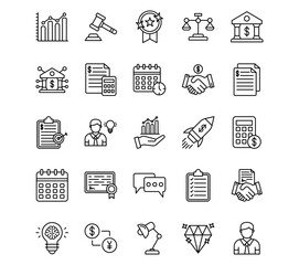 Business and Office Line Vector Icons