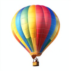 Fototapeta premium Colorful hot air balloon against white background (14)