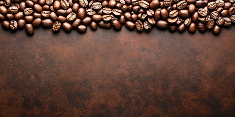 Coffee beans background with empty space for text