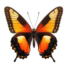 Fototapeta premium Close-up of a colorful butterfly with orange and black wings