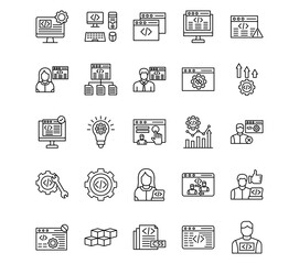 No Code Line Vector Icons