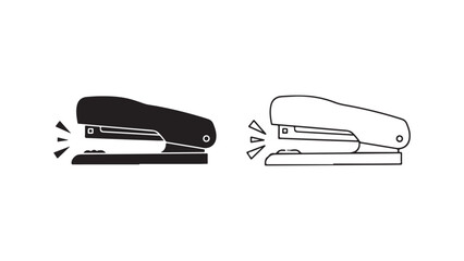 Stapler outline and filled icon for office supplies