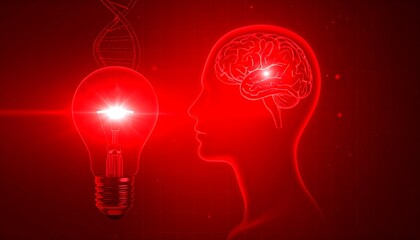 Red lightbulb idea innovation illustration