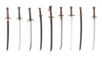 Collection of Elegant Medieval Swords A Detailed Look at Blades and Hilt Designs