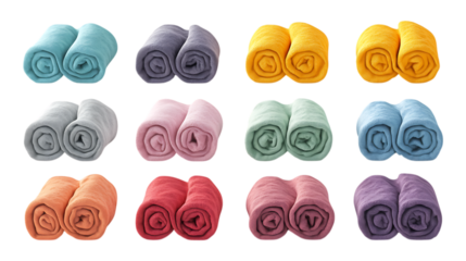 Colorful Rolled Towels Perfect for Bathroom or Spa