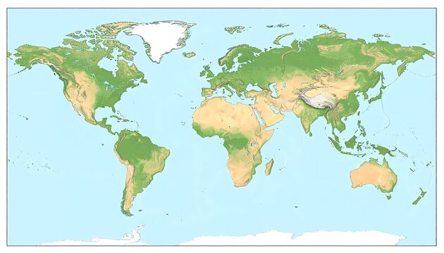 World Map Physical Relief