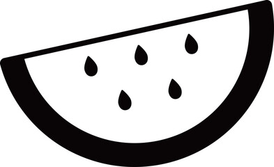 スイカのアイコン　モノトーン