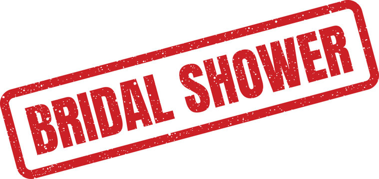 Grunge distressed rectangular rubber stamp with bridal shower inscription, isolated illustration - Powered by Adobe