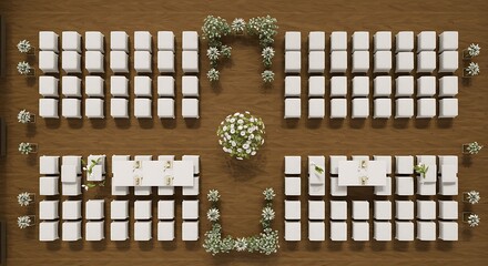 Event seating chart plan overhead view