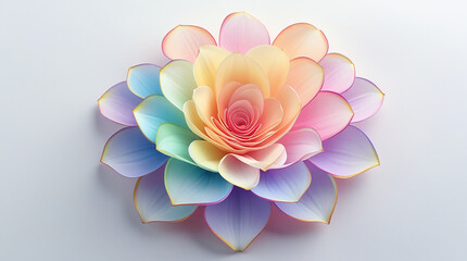 Delicate layered rainbow flower petals