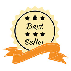 Best seller award ribbon and star badge vector eps