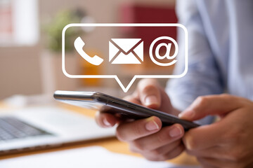 Contact Information on Mobile Phone Displaying Low Feedback for Communication Channels and Accessibility in Modern Digital Connectivity