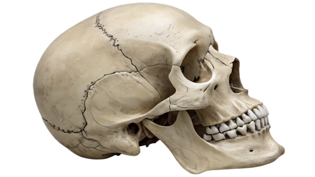 Human skull profile bone structure anatomy cranium
