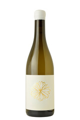 Glass Wine Bottle with Artistic Label and Copy Space