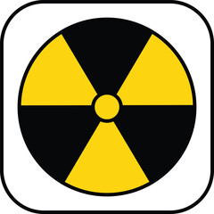 Fototapeta premium Radioactive symbol icon representing nuclear hazard, safety warning and radiation danger with transparent background