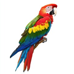 Fototapeta premium Colorful parrot perched on branch, vibrant plumage (1)