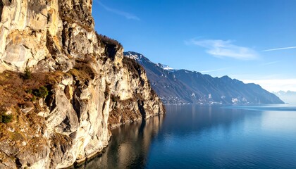 Lake and mountain panorama