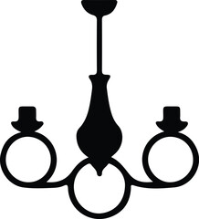 Vector simple chandelier elegant ceiling light fixture silhouette Illustrator