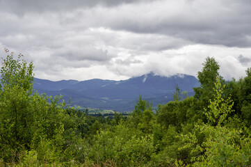 mountain landscape with clouds