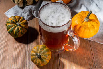 Dark frothy  pumpkin ale