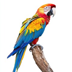Fototapeta premium Vibrant macaw perched on branch (2)