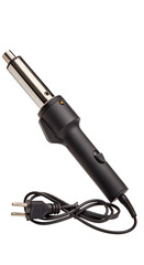 Fototapeta premium Professional black curling iron tool with power cord for hair styling and creating beautiful curls