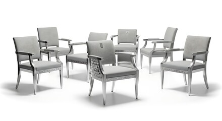 Fototapeta premium Gray upholstered chairs set